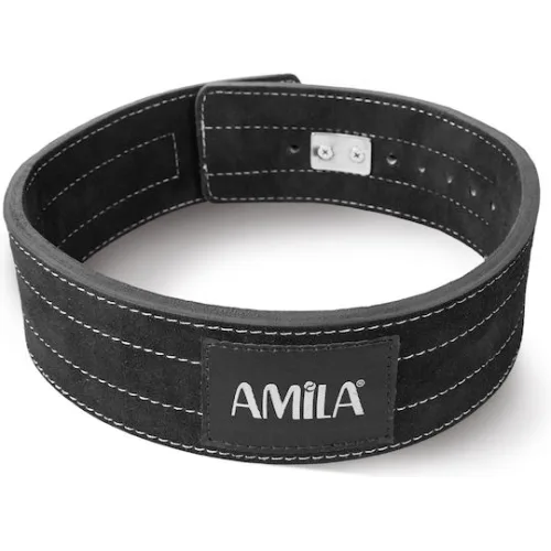 AMILA Power Lifting Ζώνη Μέσης Άρσης Βαρών Δερμάτινη Small