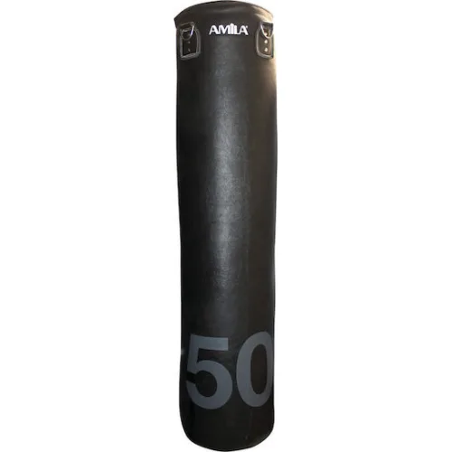 AMILA Δερμάτινος Σάκος Μποξ 50kg με Ύψος 150cm Μαύρος
