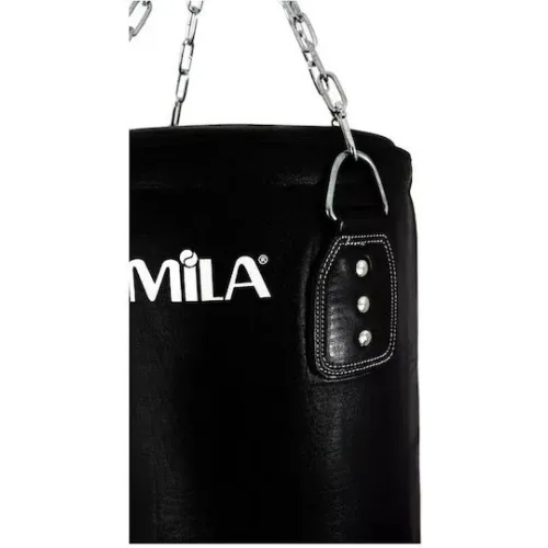 AMILA Δερμάτινος Σάκος Μποξ 50kg με Ύψος 150cm Μαύρος