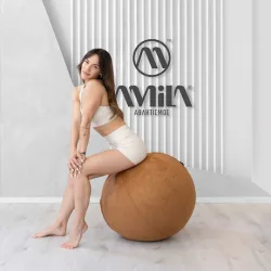 Κάλυμμα Μπάλα Γυμναστικής Amila Gymball 75cm Sueded Καφέ 96792