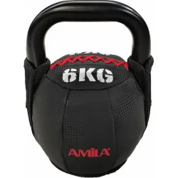 AMILA Kettlebell από PVC 6kg Μαύρο