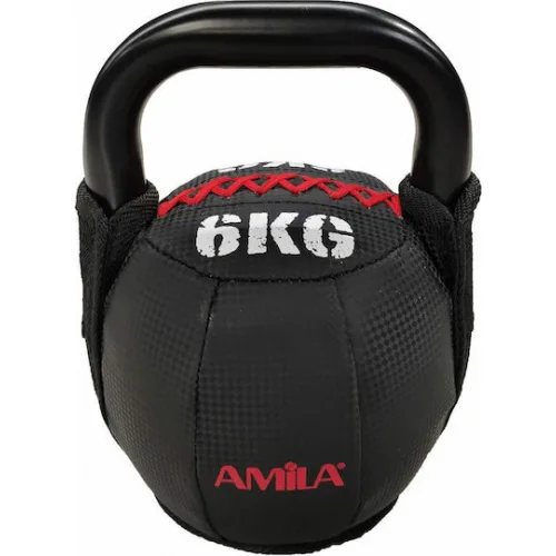 AMILA Kettlebell από PVC 6kg Μαύρο