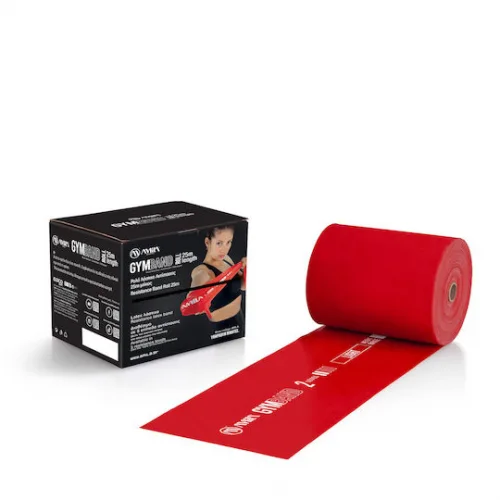 AMILA Ελαστικός Ιμάντας Γυμναστικής Μαλακός Κόκκινος 25m