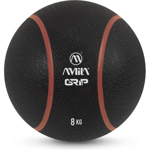 AMILA Μπάλα Medicine 19cm , 8kg σε Μαύρο Χρώμα