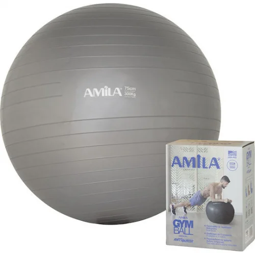 AMILA Μπάλα Pilates 75cm , 1.7kg σε Γκρι Χρώμα