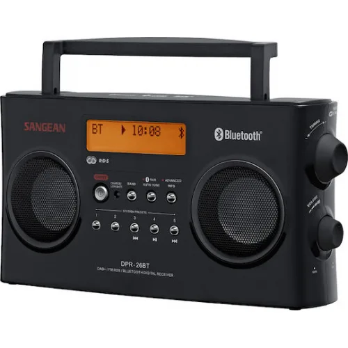 Sangean DPR-26BT Φορητό Ραδιόφωνο Μπαταρίας DAB+ με Bluetooth Μαύρο