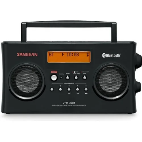 Sangean DPR-26BT Φορητό Ραδιόφωνο Μπαταρίας DAB+ με Bluetooth Μαύρο