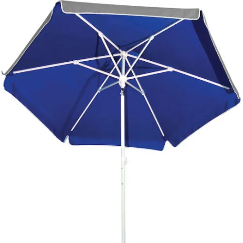 Campus Σπαστή Ομπρέλα Θαλάσσης Διαμέτρου 2m με UV Προστασία και Αεραγωγό Ασημί Επίστρωση