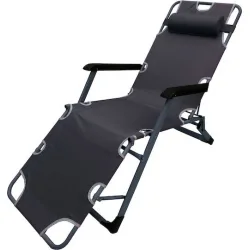 Campus Ξαπλώστρα-Πολυθρόνα Παραλίας Μαύρη