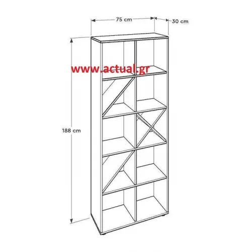 Βιβλιοθήκη Sonoma 75x30x188εκ.