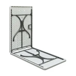 Πλαστικό Τραπέζι Catering Εξωτερικού Χώρου Πτυσσόμενο με Μεταλλικό Σκελετό Λευκό 244x76x72εκ.