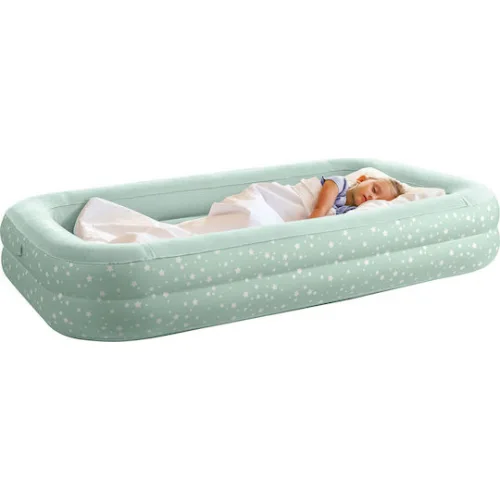 Intex Φουσκωτό Στρώμα Ύπνου με Αντλία Χειρός Kidz Travel Bed 168x107x25εκ. Πράσινο