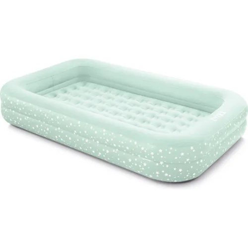 Intex Φουσκωτό Στρώμα Ύπνου με Αντλία Χειρός Kidz Travel Bed 168x107x25εκ. Πράσινο