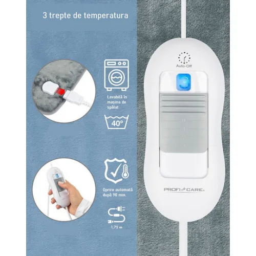 ProfiCare PC-RNH 3107 Ηλεκτρική Θερμοφόρα Πλάτης Γκρι 85x60εκ.