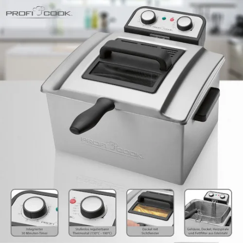Profi Cook PC-FR 1038 Φριτέζα 5lt Ασημί