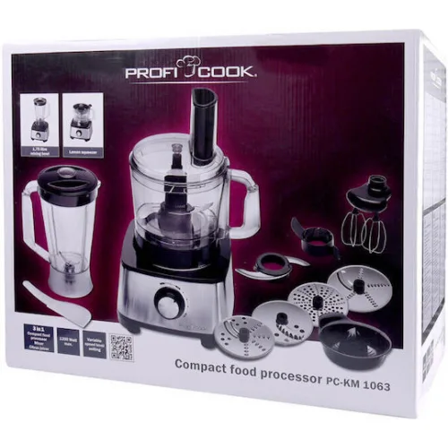 Profi Cook PC-KM1063 Πολυμίξερ 1200W με Κάδο 1.75lt και Κανάτα Μπλέντερ Ασημί