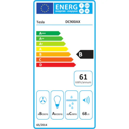 Tesla Απορροφητήρας Καμινάδα 90cm Inox