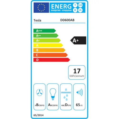 Tesla Απορροφητήρας Καμινάδα 60cm Μαύρος