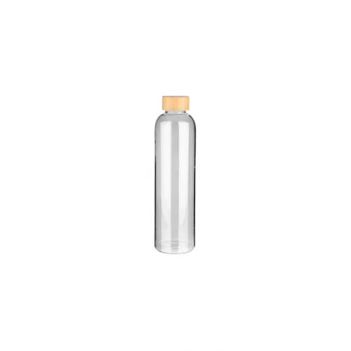 Estia Bamboo Essentials Μπουκάλι Νερού Γυάλινο με Βιδωτό Καπάκι Διάφανο 1000ml
