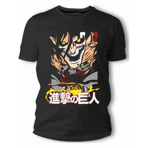 Frisky T-shirt Attack on Titan σε Μαύρο χρώμα
