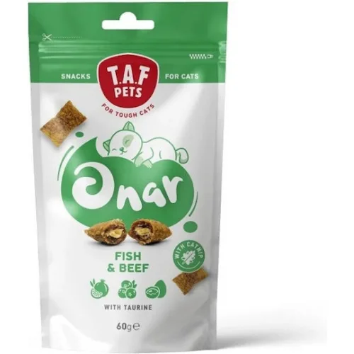 T.A.F. Pets Λιχουδιές Σνακ με Ψάρι / Βοδινό για Ενήλικες Γάτες 60gr