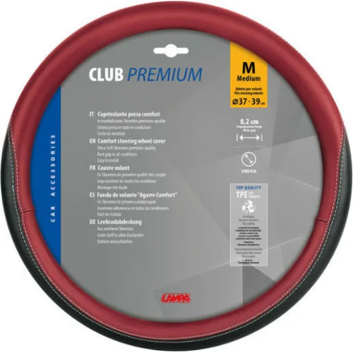 Lampa Κάλυμμα Τιμονιού Φορτηγού Club με Διάμετρο 37-39εκ. Συνθετικό Μαύρο/Μπορντό