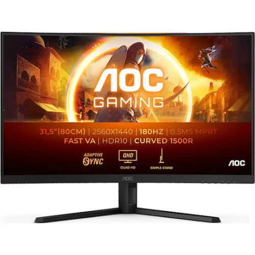 AOC CQ32G4VE VA HDR Curved Monitor 32" QHD 2560x1440 180Hz με Χρόνο Απόκρισης 1ms GTG