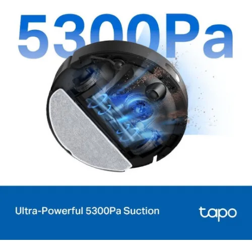 TP-LINK Tapo Rv30 Max Σκούπα Ρομπότ για Σκούπισμα & Σφουγγάρισμα με Χαρτογράφηση και Wi-Fi Μαύρη