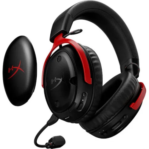 HyperX Cloud III S Ασύρματο Over Ear Gaming Headset με σύνδεση Bluetooth / USB Black/Red for Nintendo Switch / PC / PS5