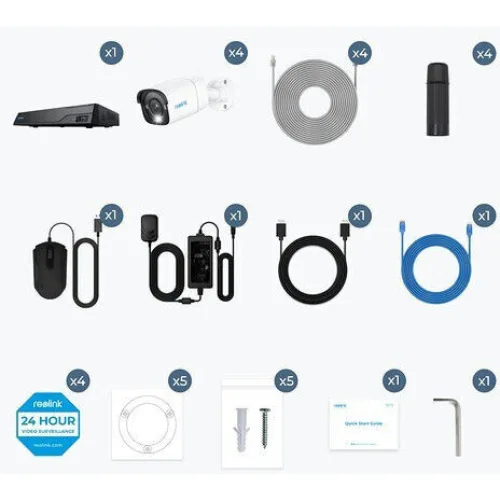 Reolink Σύστημα Παρακολούθησης 4 Ασύρματων Καμερών IP 8MP με Καταγραφικό NVR & Σκληρό Δίσκο 2TB