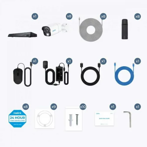 Reolink Σύστημα Παρακολούθησης 8 Καμερών IP 8MP με Καταγραφικό NVR & Σκληρό Δίσκο 4TB
