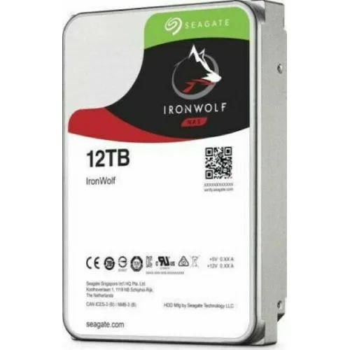 Seagate IronWolf Nas 12TB HDD Σκληρός Δίσκος 3.5" SATA III 7200rpm με 256MB Cache για NAS