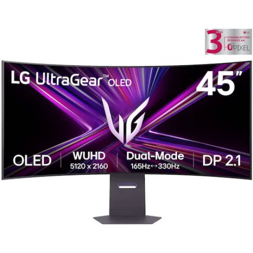 LG UltraGear 45GX950A-B Ultrawide OLED HDR Curved Monitor 44.5" 5120x2160 165Hz με Χρόνο Απόκρισης 0.03ms GTG