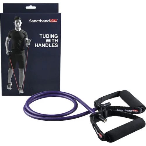 Sanctband Active Gymtube Λάστιχο Γυμναστικής Σωληνωτό με Λαβές Μωβ Πολύ Σκληρό+