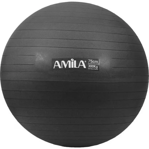 AMILA Μπάλα Pilates 75cm , 1.7kg σε Μαύρο Χρώμα