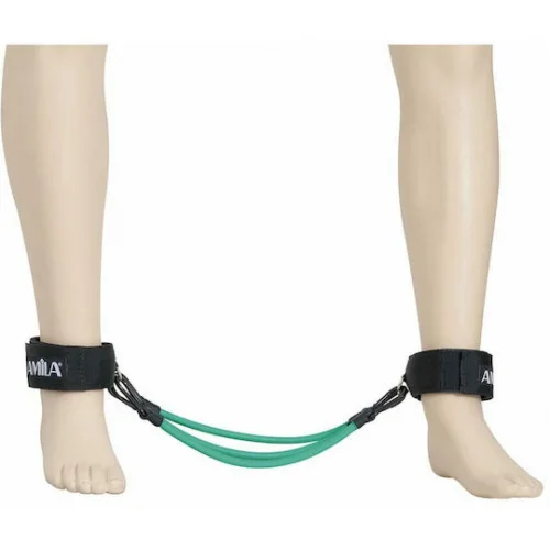 AMILA Λάστιχο Γυμναστικής Σωληνωτό Πολύ Σκληρό με Λαβές Μαύρο 0.35m