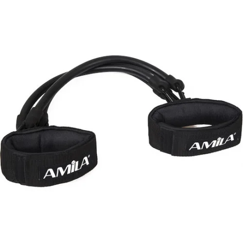 AMILA Λάστιχο Γυμναστικής Σωληνωτό Πολύ Σκληρό με Λαβές Μαύρο 0.35m