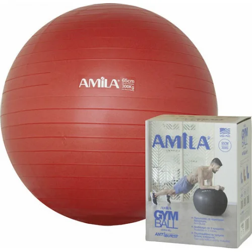 AMILA Μπάλα Pilates 65cm , 1.35kg σε Κόκκινο Χρώμα