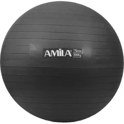 AMILA Μπάλα Pilates 75cm , 1.50kg σε Μαύρο Χρώμα