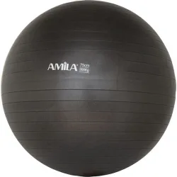 AMILA Μπάλα Pilates 75cm , 1.50kg σε Μαύρο Χρώμα