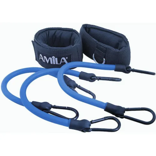 AMILA Λάστιχο Γυμναστικής Σωληνωτό Πολύ Σκληρό με Λαβές Μπλε 0.35m