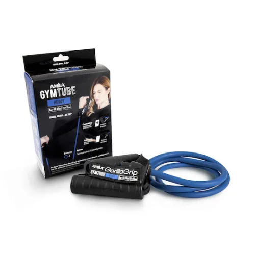 AMILA Gorilla Grip Λάστιχο Γυμναστικής Σωληνωτό Σκληρό με Λαβές Μπλε