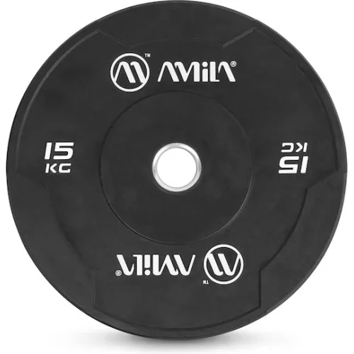 Δίσκος AMILA Black W Bumper Slim 50mm 15Kg
