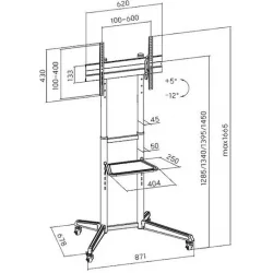Superior Electronics 188-0077 Βάση Τηλεόρασης Τοίχου έως 70" και 50kg Μαύρο