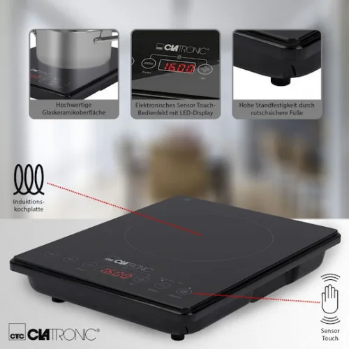 Clatronic EKI 3569 Επιτραπέζια Εστία Επαγωγική Μονή Μαύρη