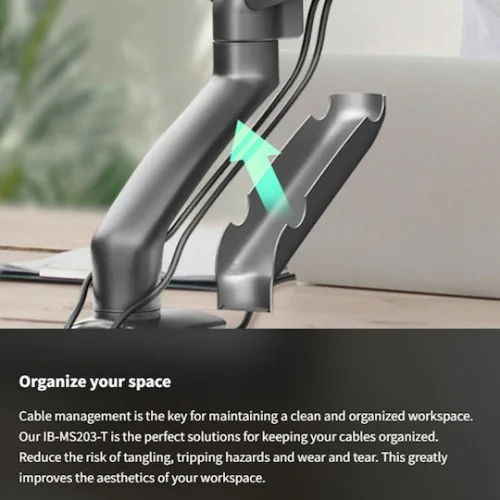 Icy Box Βάση Γραφείου Οθόνης έως 32" με Βραχίονα (IB-MS203-T)