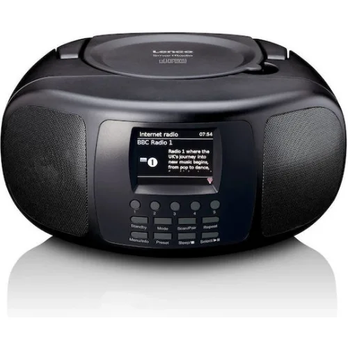 Lenco Φορητό Ηχοσύστημα με Ραδιόφωνο σε Μαύρο Χρώμα