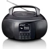 Lenco Φορητό Ηχοσύστημα με Ραδιόφωνο σε Μαύρο Χρώμα