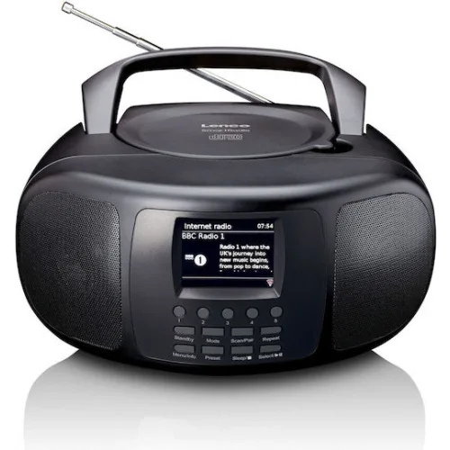 Lenco Φορητό Ηχοσύστημα με Ραδιόφωνο σε Μαύρο Χρώμα