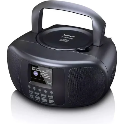 Lenco Φορητό Ηχοσύστημα με Ραδιόφωνο σε Μαύρο Χρώμα